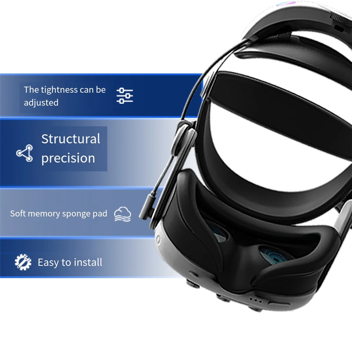 

UNSAI RGB Head Strap with 6000MAh Battery for 3 VR Headset Elite Strap Replace Adjustable Enhanced VR Accessories