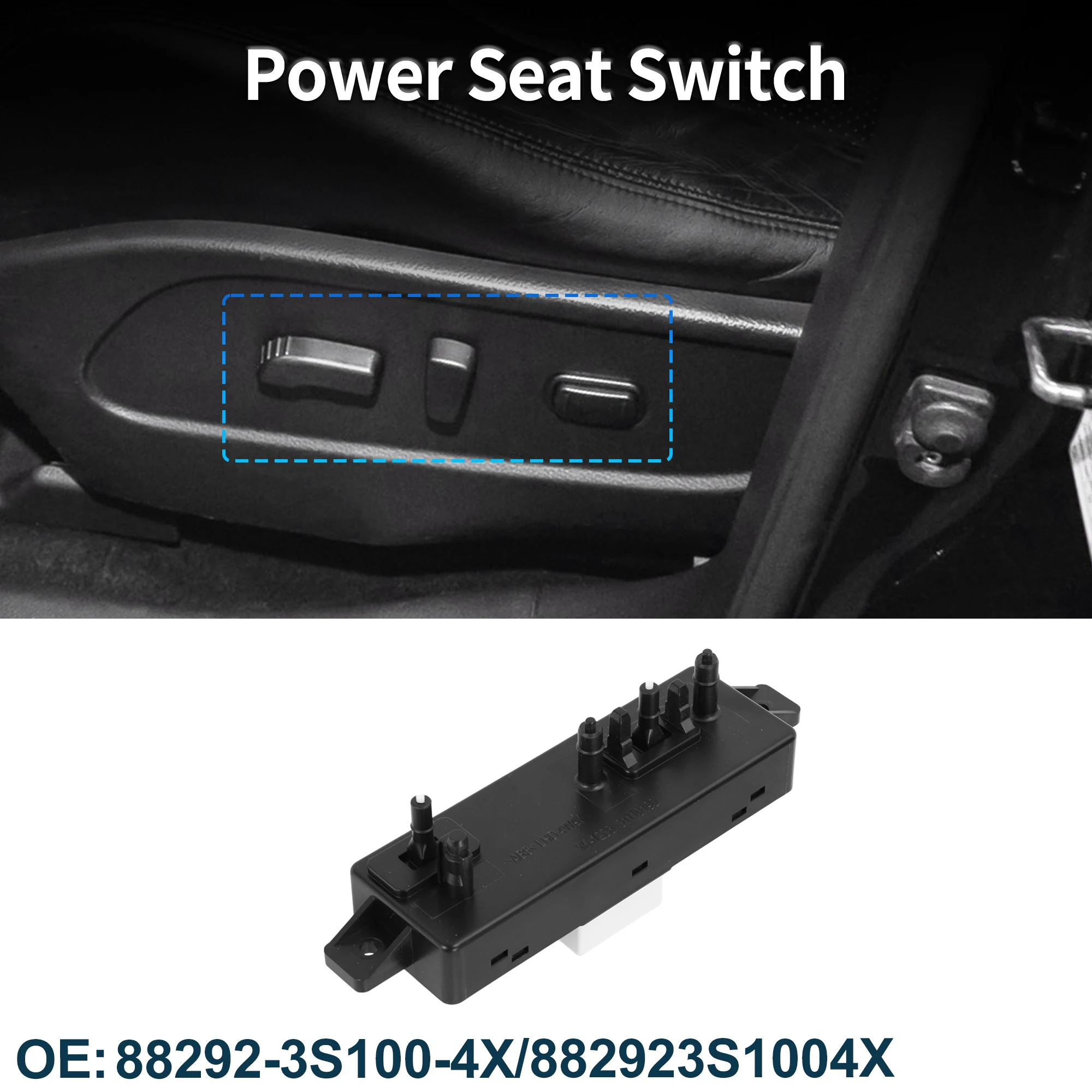 

UXCELL No.88292-3S100-4X Power Seat Switch for Hyundai Santa Fe 2012 2013 2014 Black