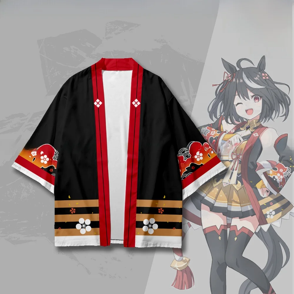 

Легкое кимоно для косплея в стиле Jaet, молодежная повседневная верхняя одежда для подростков, свободный крой с принтом, рукав до локтя.