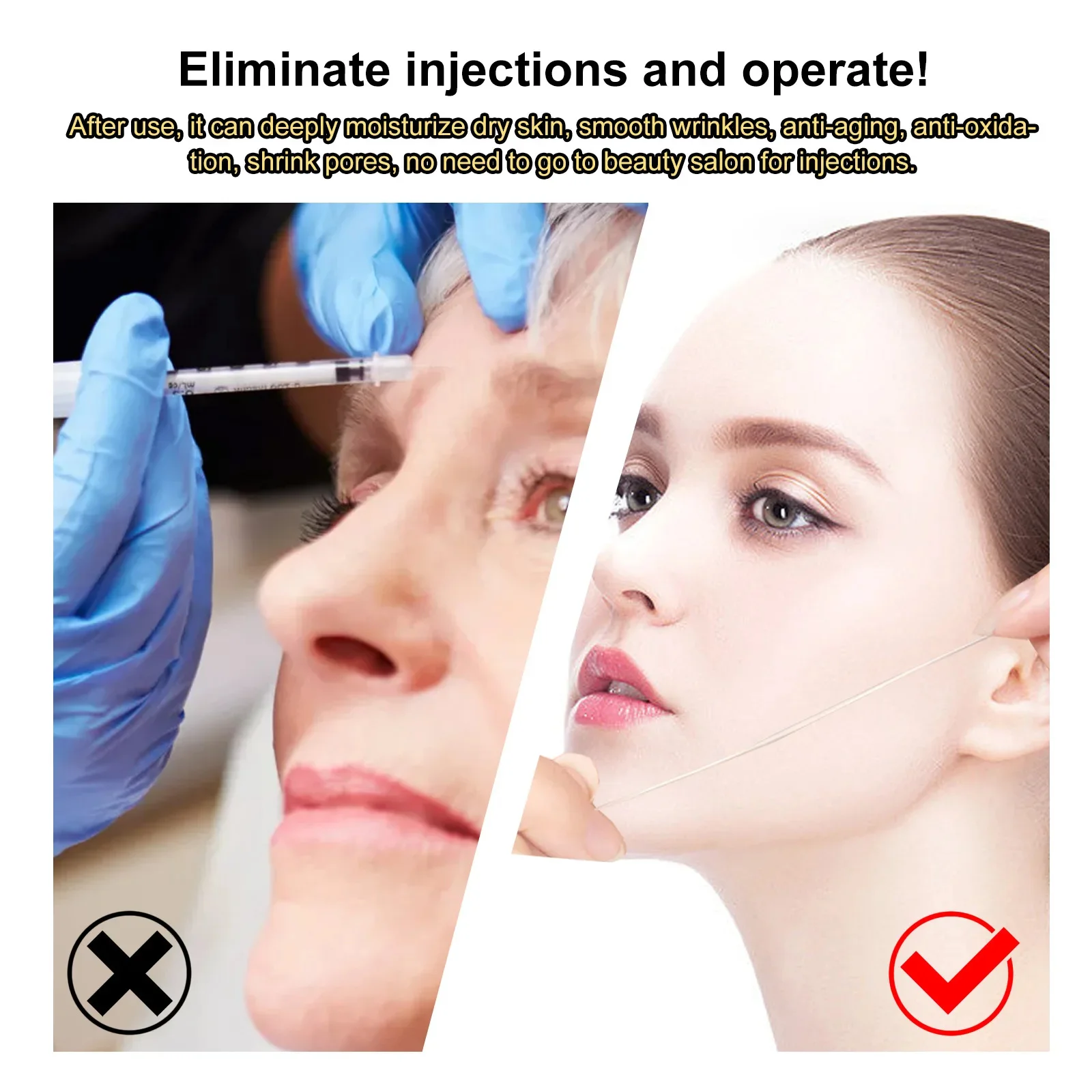 Suero eliminador de arrugas instantáneo, hilo de proteína de colágeno, Lifting, reafirmante, Soluble, relleno facial, antienvejecimiento, cuidado de