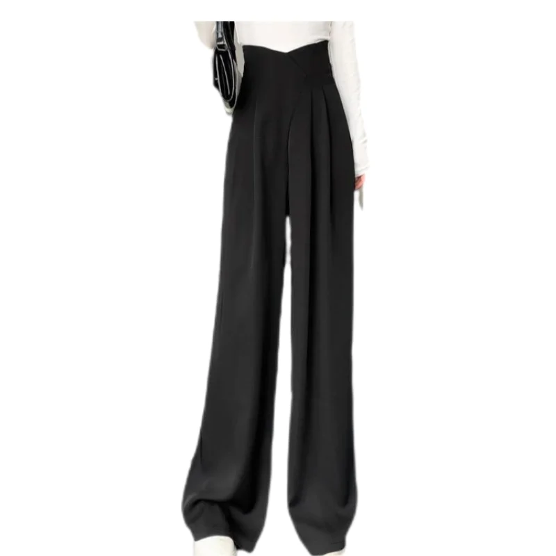 

Wide-leg High-waisted Slim-fit Elegant Office Suits Leisure Versatile Solid-color Straight Trousers