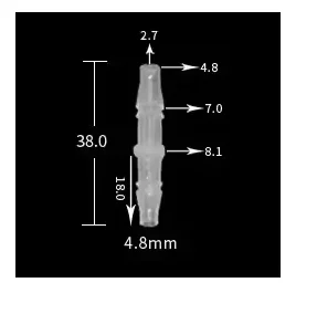 

Customer order - 2000pcs Translucent 4.8mm Pagoda Plastic Hose Joints