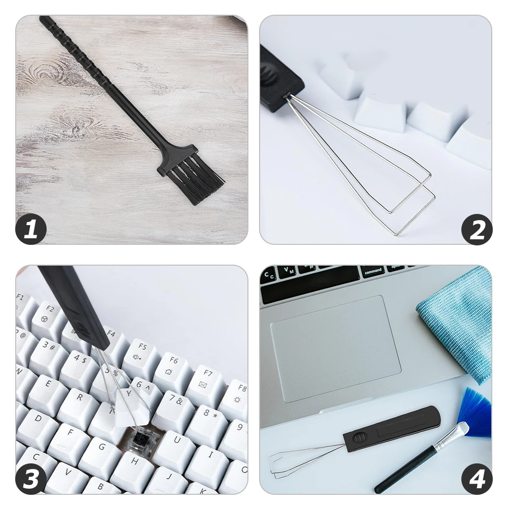 

Keyboard Cleaning Tool Kit Keycap Puller Black White Brush Laptop Dust Remover Computer Maintenance Accessory for Keyboard