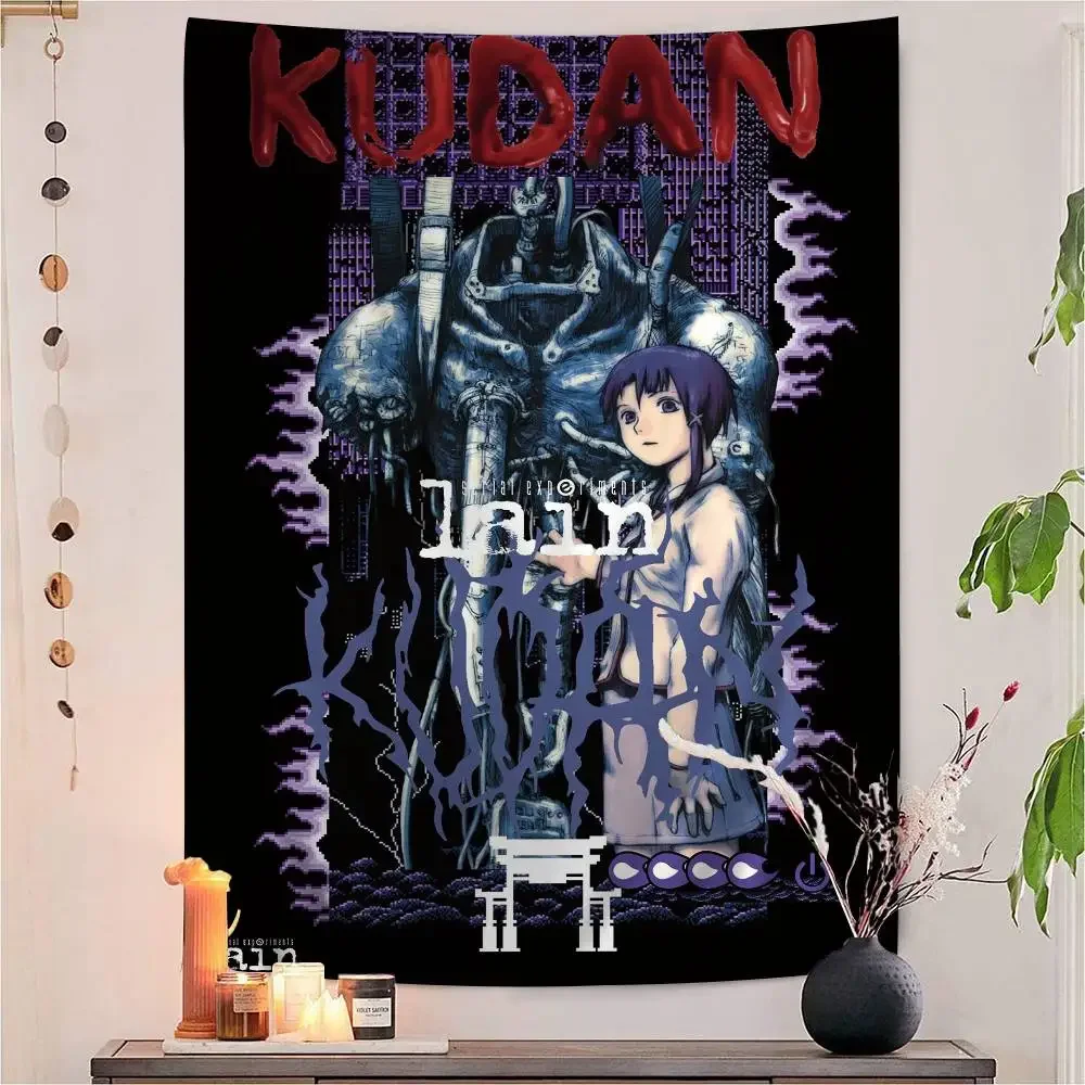 Lain Anime Chart Tapestry Art Science Fiction Room Home Decor Cheap Hippie Wall Hanging