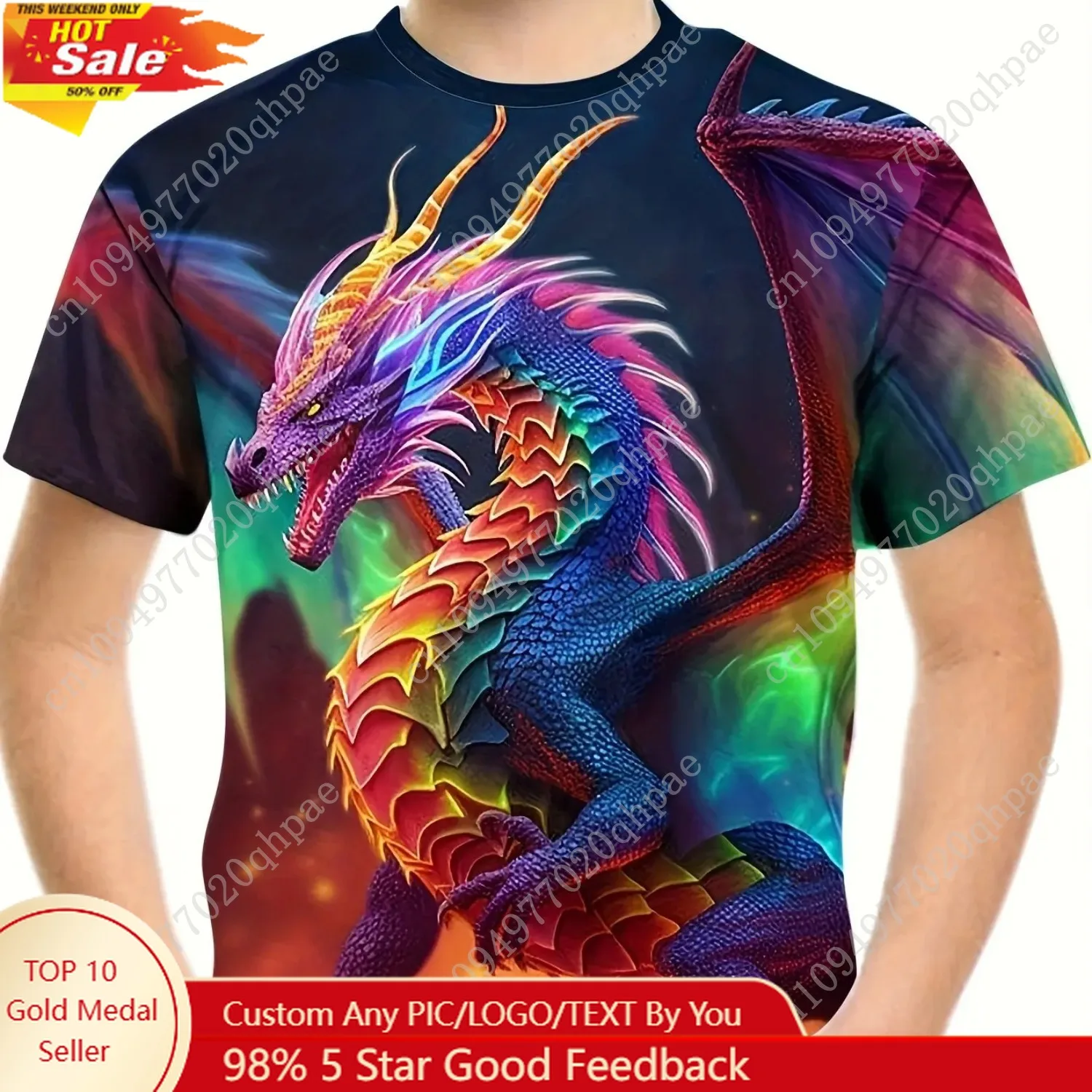 

Children's Clothing T-Shirts for Boys Short Sleeve Child T-Shirt Stylish 3D Dragon Graphi Print Casual Girls Summer Clothes Tops