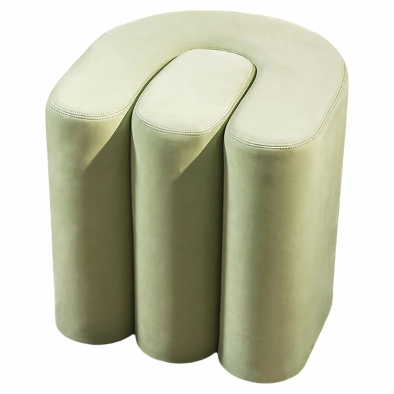 #Italian Luxury Customized Fabric U S Shape Foot Stool VillaHome Living Room Lounge Decoration Pouf Ottoman Bedroom Makeup Stool
