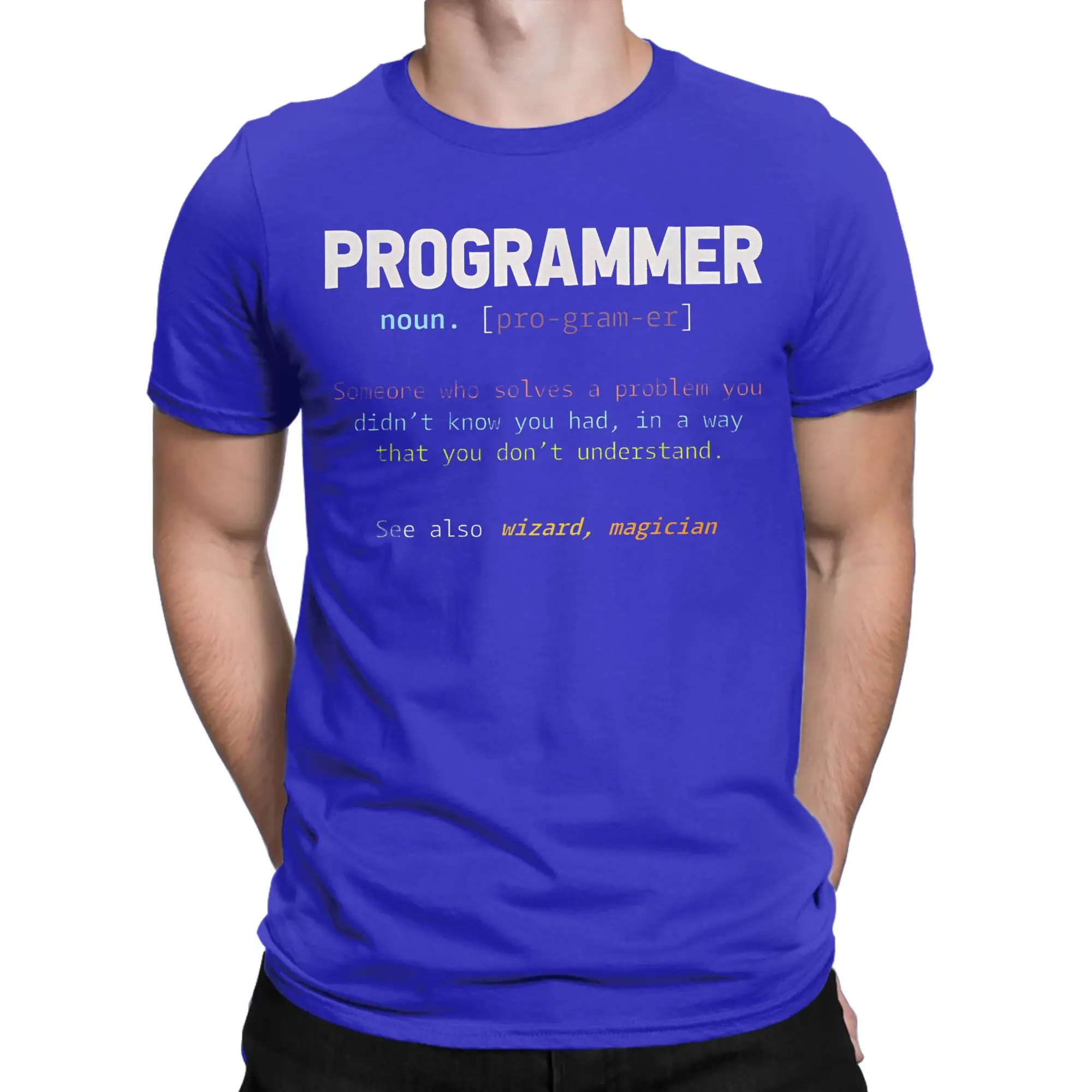Programming Geek Gift Definition Programmer T Shirts Men Cotton Leisure T-Shirt Crewneck  Tee Shirt Short Sleeve Clothes 6XL