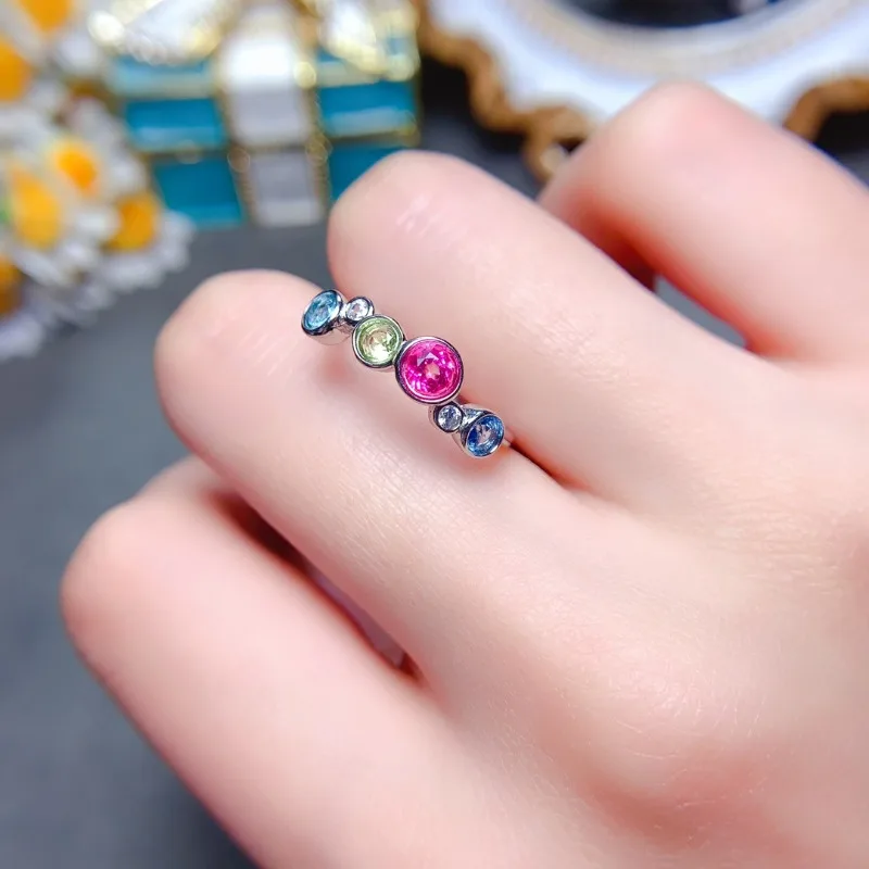 

YULEM Natural Topaz Ring Silver 925 Sterling Silver Engagement Ring Female Luxury Gemstone Jewelry Gemstone New Wedding Ring