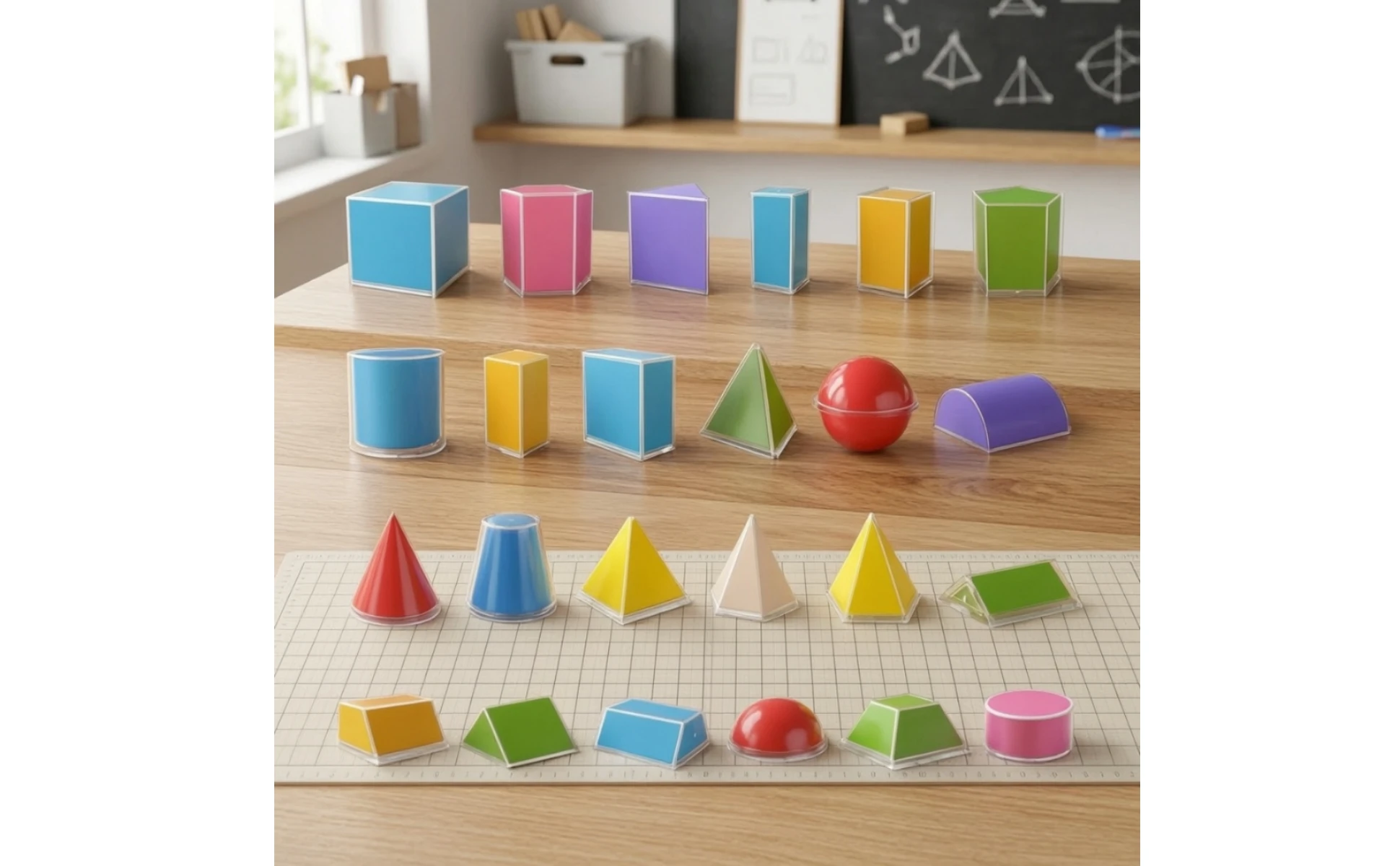 24 Pieces Geometry Teaching Model Kit Transparent Geometric Shapes with Storage Box Geometry Manipulatives Clear for Teachers 24 Pieces Geometry Teaching Model Kit Transparent Geometric Shapes with Storage Box Geometry Manipulatives Clear for Teachers