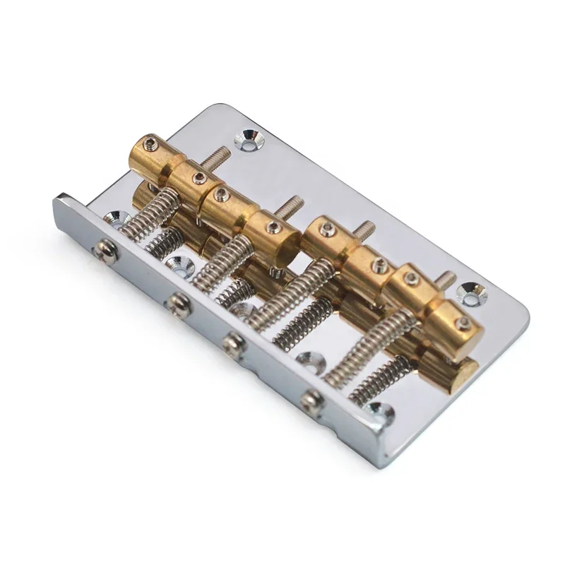 4-String Bass Bridge Brass Saddle String Space 20mm Bass Fixed Bridge Top Loaded Chrome 85.5x48.5mm view 3