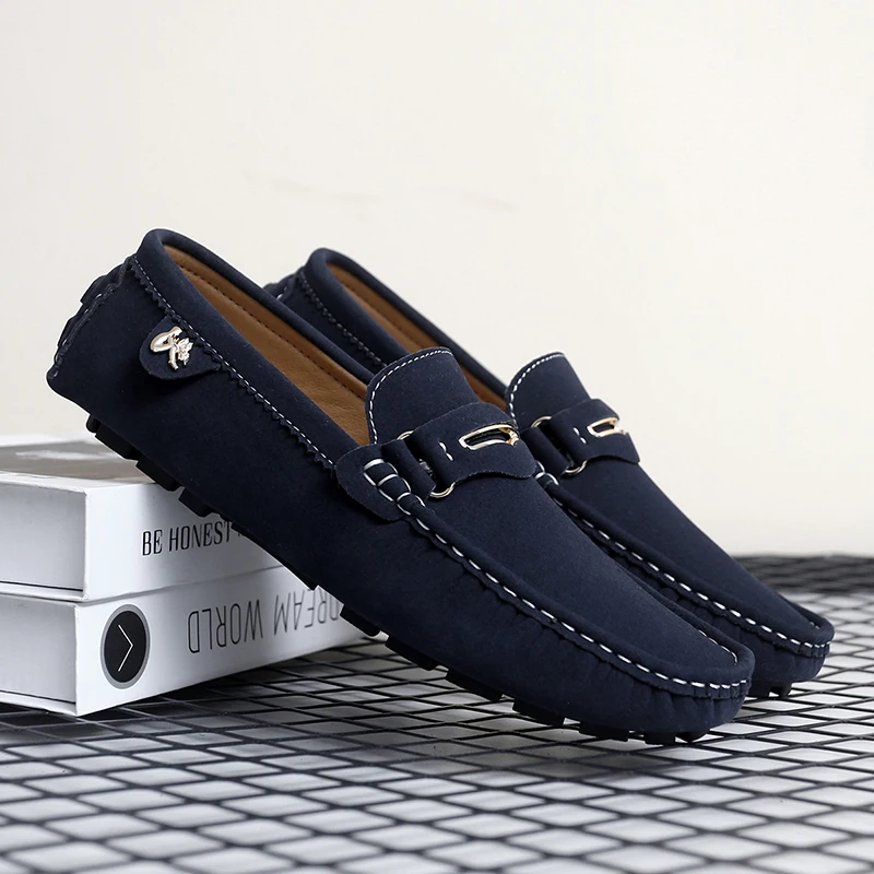 

Unisex Flat Bottom Loafers Men's Trendy Casual Women's Soft Sole Bean Shoes Comfortable Flat Footwear for All