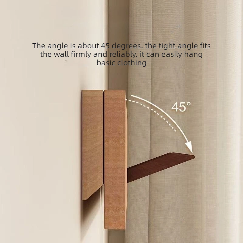 Wooden Wall Key Hanger Bedroom Door Clothes Hangers Elegant Wall Decorative Bracket Magnet Design Keychain Organization Holder