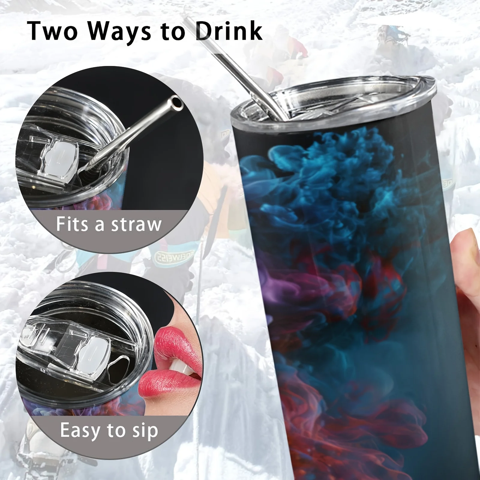 Travel Accessories To Gift - 1pc20oz,smoke Tumbler with Lid And Straw,Stainless