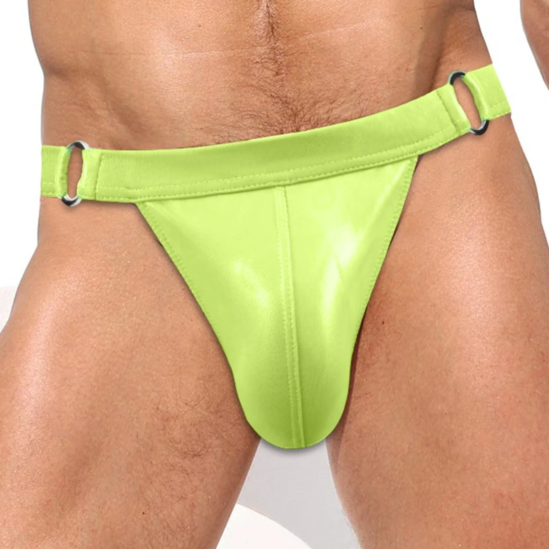 Leather Sexy Gay Male Bikini Men Underwear Brief and Swimwear All In One. You Can Use It As An Underwear or Swimwear,Up To You.