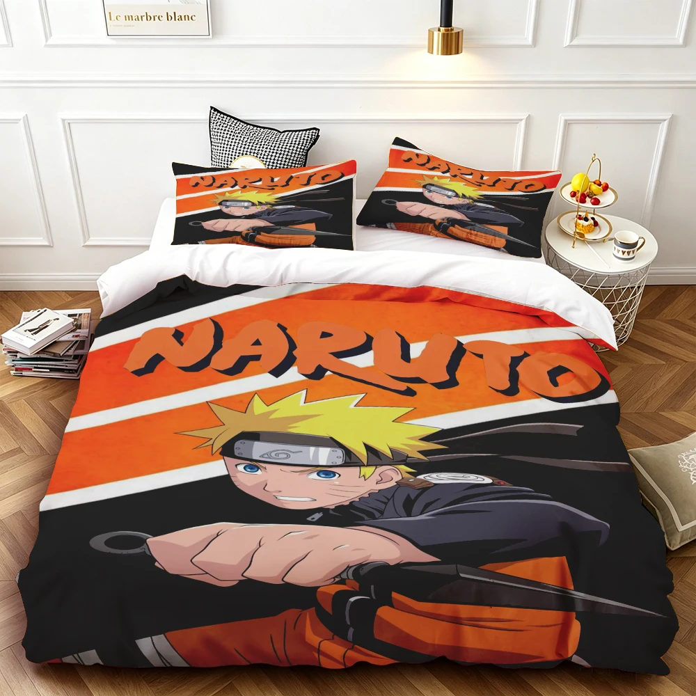 Naruto Duvet Cover Anime Bedding Set Kids Quilt Cover Queen King Size for Bedroom Decor Birthday Gifts