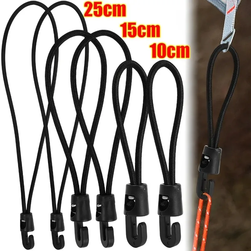 Cuerda elástica con ganchos, expansor de alta elasticidad con ganchos, tensor de goma con ganchos para lona de camping, 10/50/100 Uds.