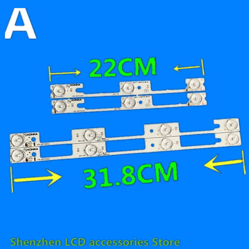 50 Teile/los 100% NEUE LED streifen bar lichter arbeiten für KDL32MT626U 35019055 35019056 25PCS * 4LED + 25PCS * 3LED 1LED = 6V