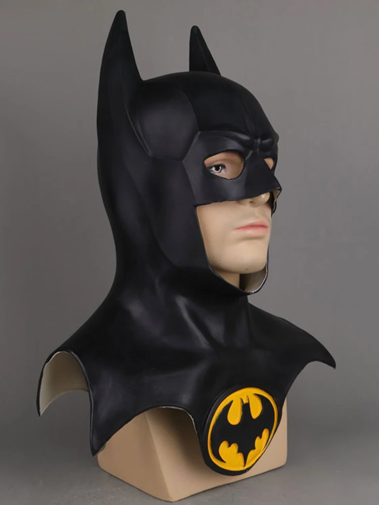 Bat Masks Man Full Head Mask Latex Bruce Wayne Dark Knight Cosplay Bats Mask Halloween Party 1989 Version