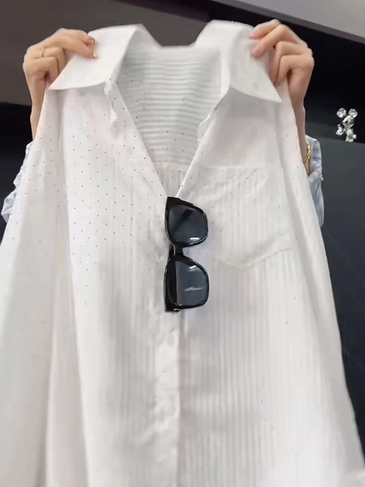 Maglia lunga da donna a righe Sve irt Primavera Autunno Vestibilità ampia Versatile inizio primavera Top coreano Sle Pendolarismo Faion Colore puro