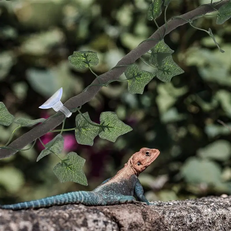 Dschungelranken aus Metall im Inneren, Reptilien-Lebensraumdekoration mit Saugnäpfen für Eidechsen, Chamäleons, Baumfrösche, Geckos, Schildkröten, Schlangen, Terrarium