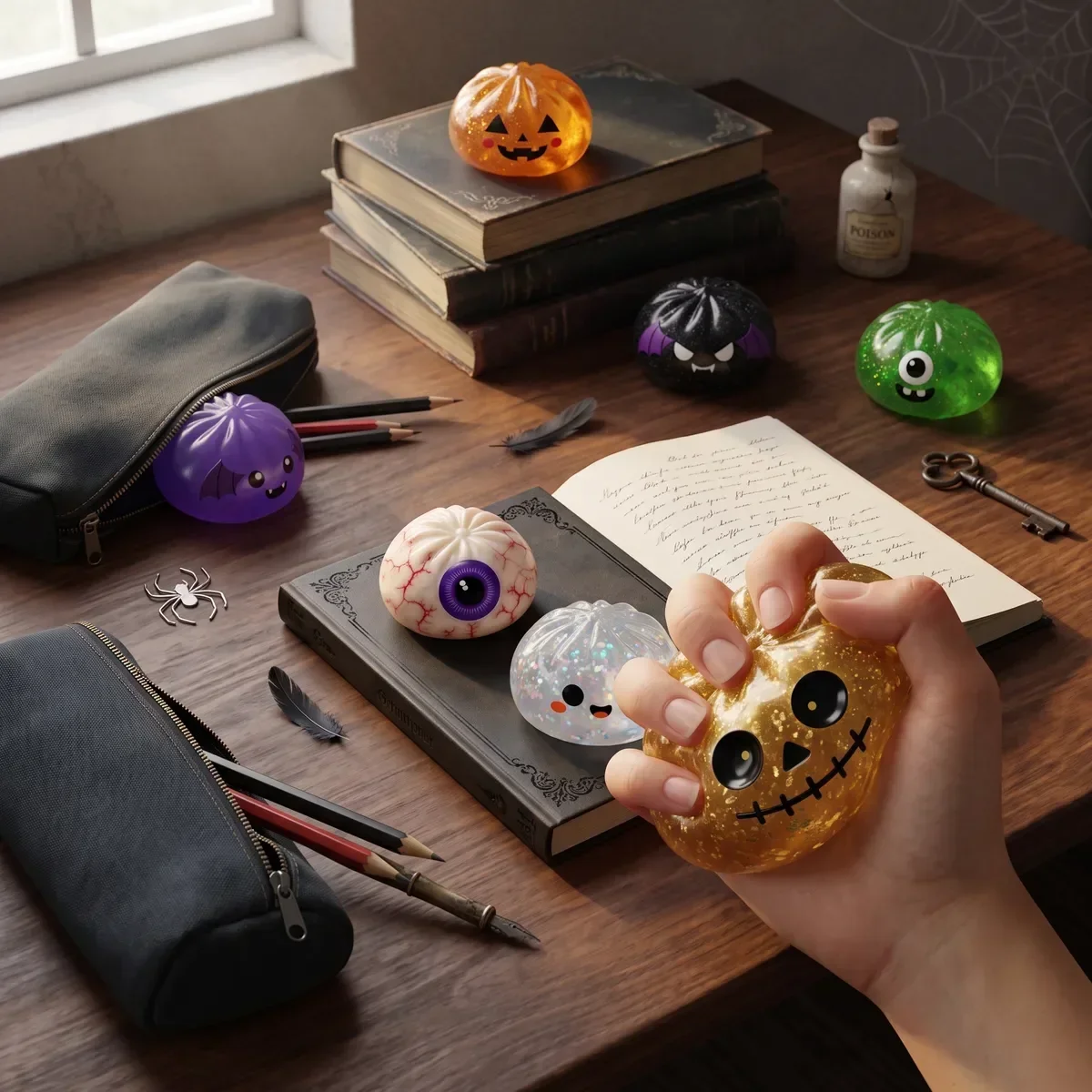 2026 Multi-Shape Halloween Dumpling Squishy Toy, Funny Office Stress Relief Fidget Toy, Holiday Novelty Toy Gift for Adults