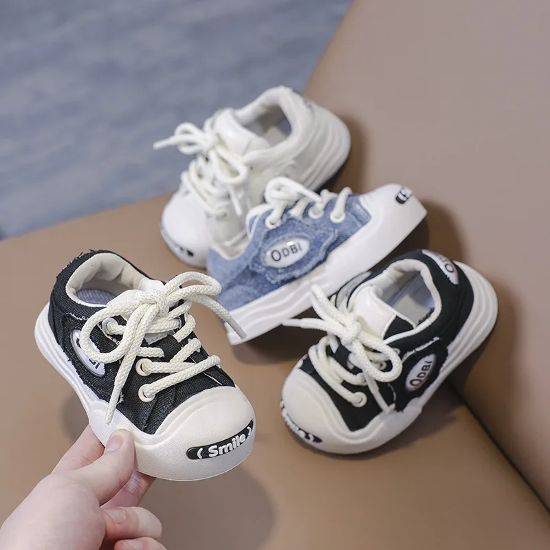 

Children's Sneakers Blue Breathable Flat Boys Girls Baby Gump Shoes Four Seasons Khaki Soft Non-slip Kid Baby Single Shoes