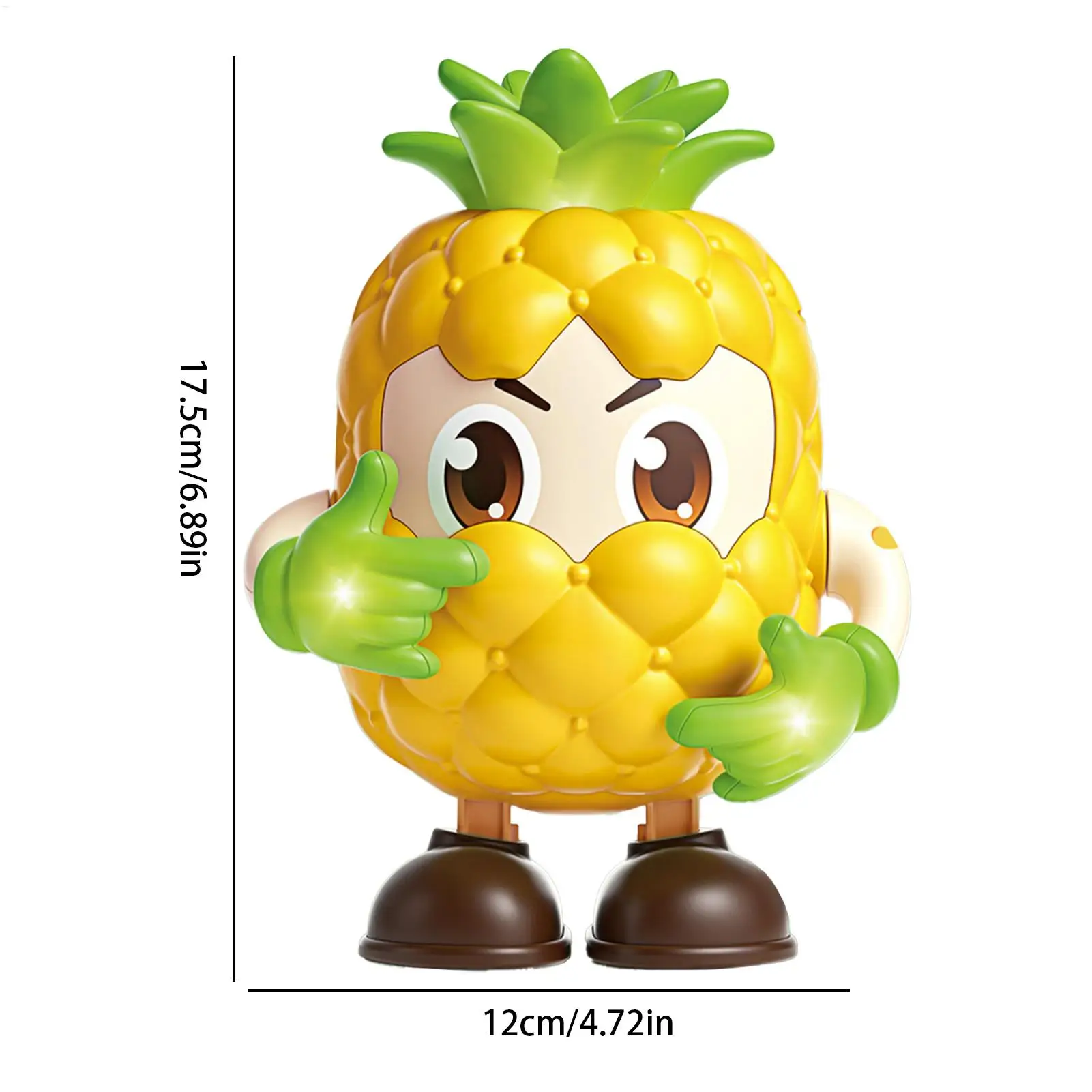 Robô de dança para crianças, robô de aprendizagem precoce de frutas, brinquedo interativo com luzes e sons para festa de aniversário pré-escolar, meninos e meninas