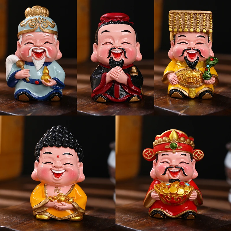 Resin God of Wealth Mascot Ornaments Home/Room/Car Decoration Feng Shui Fortune God Statue Office Accessories Crafts view 5