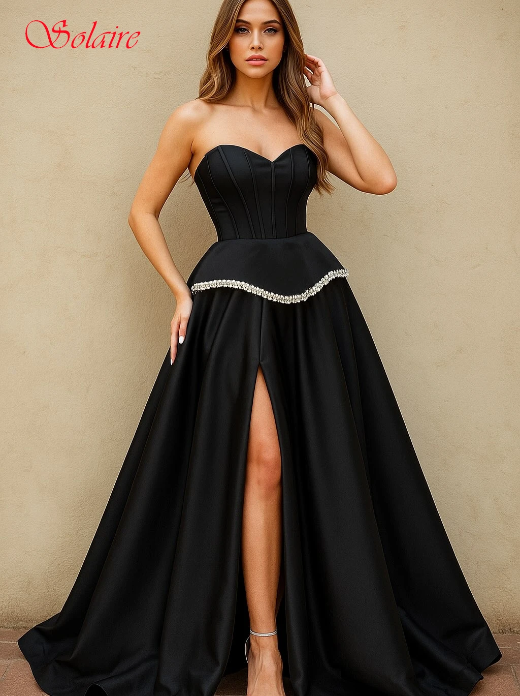 Abito da sera formale elegante senza spalline a-line personalizzato Abiti da festa con temperamento alla moda Abito da ballo delicato di alta qualità