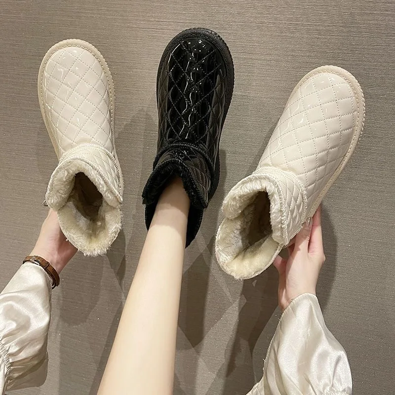 ​ أحذية شتوية مميزة للرجال، أساسية لعيد الميلاد، من الفرو الصناعي والجلد السويدي، قبضة ثلجية، خفيفة الوزن للسفر ​