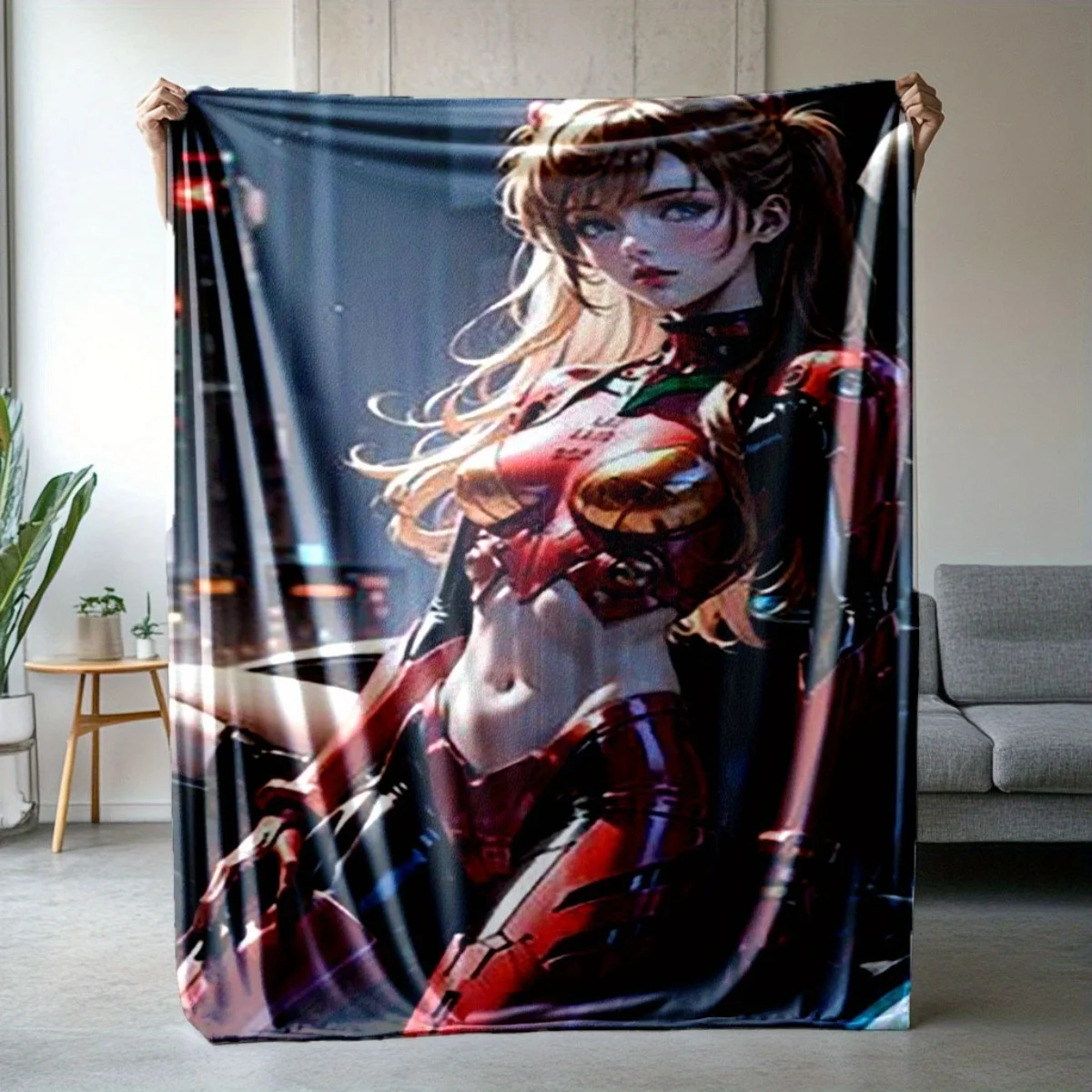 Giant Anime Character Blanket Throw Giant Art Print 150x230cm Gaming Manga Decor SciFi Room Cozy Throw Blanket