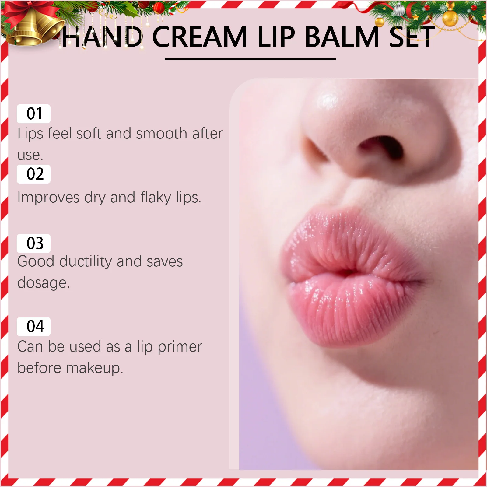 Christmas Hand Cream Lip Balm Set Gift Box Nourishing Moisturizing Anti-dry Cracked Softening Skin Festive Holiday Present Gift
