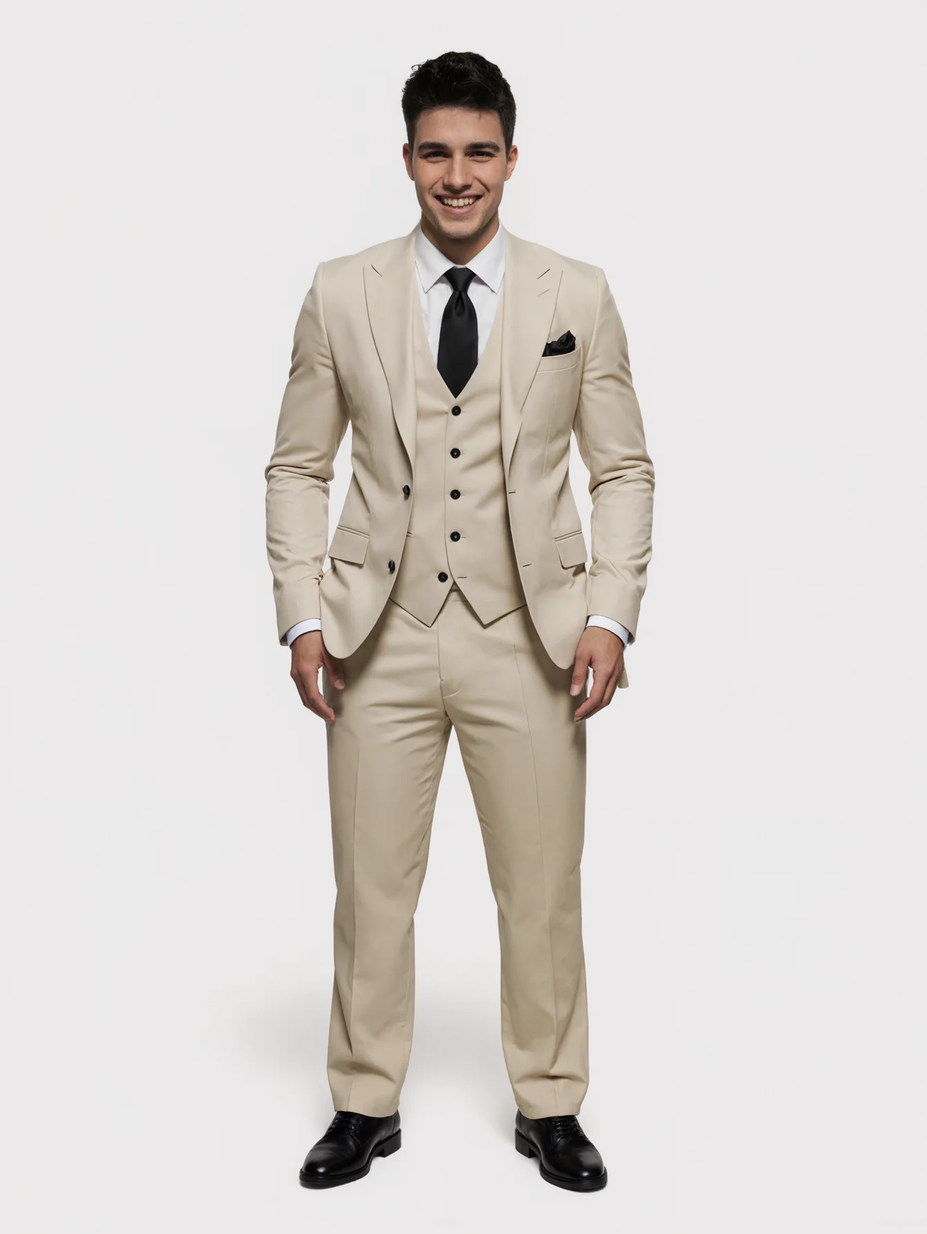 

Men's 3 Piece Suits Slim Fit Peak Lapel 2 Button Blazer Jacket Vest Pants Set Wedding Business Prom Party Suit