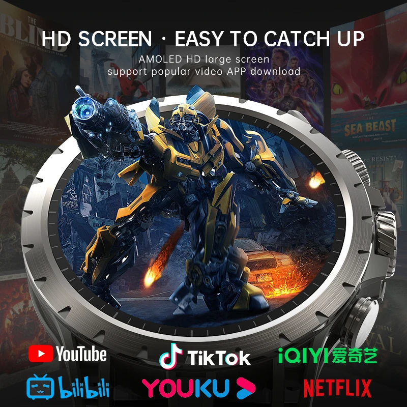 4G Full Netcom Android 9.0 4G Smart Watch 466*466 Amoled 1.43'' Screen Display GPS WIFI HD Video Call 5MP Camera Smartwatch 2025