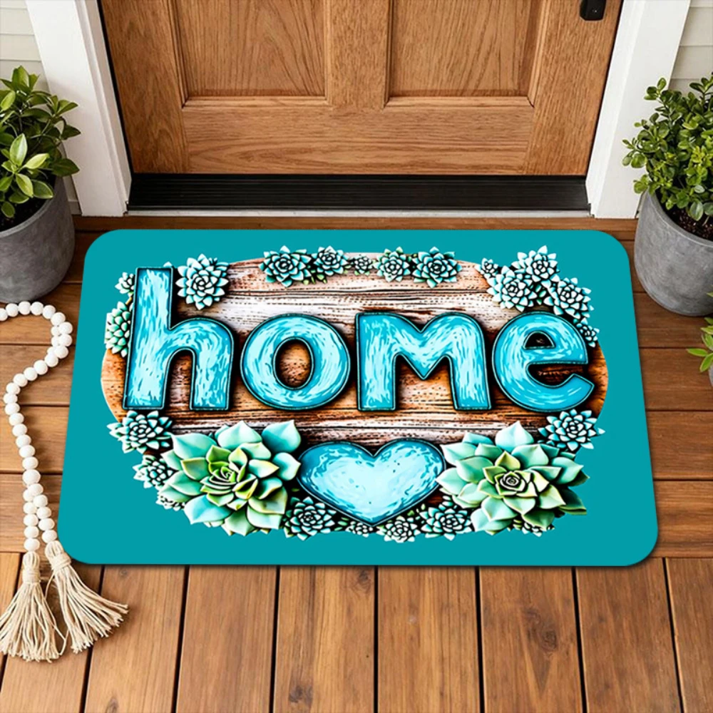 Welcome Home Potted Plant Print Doormat entryway front porch indoor hallway home decor modern Warm Daily Decor Mat