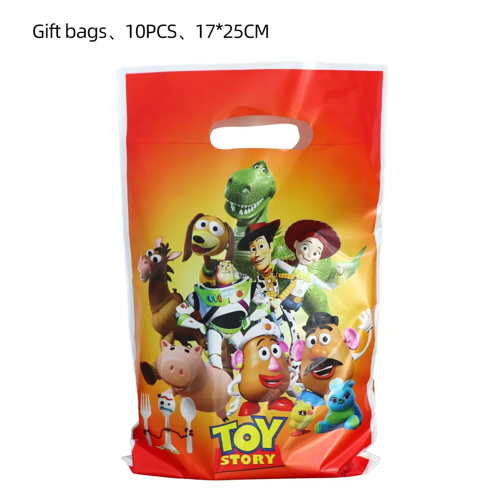 Toy Story Articoli per feste Cannucce riutilizzabili Braccialetti schiaffo Borse Adesivi Regali Bomboniere per feste di compleanno per bambini Regali per l'aula