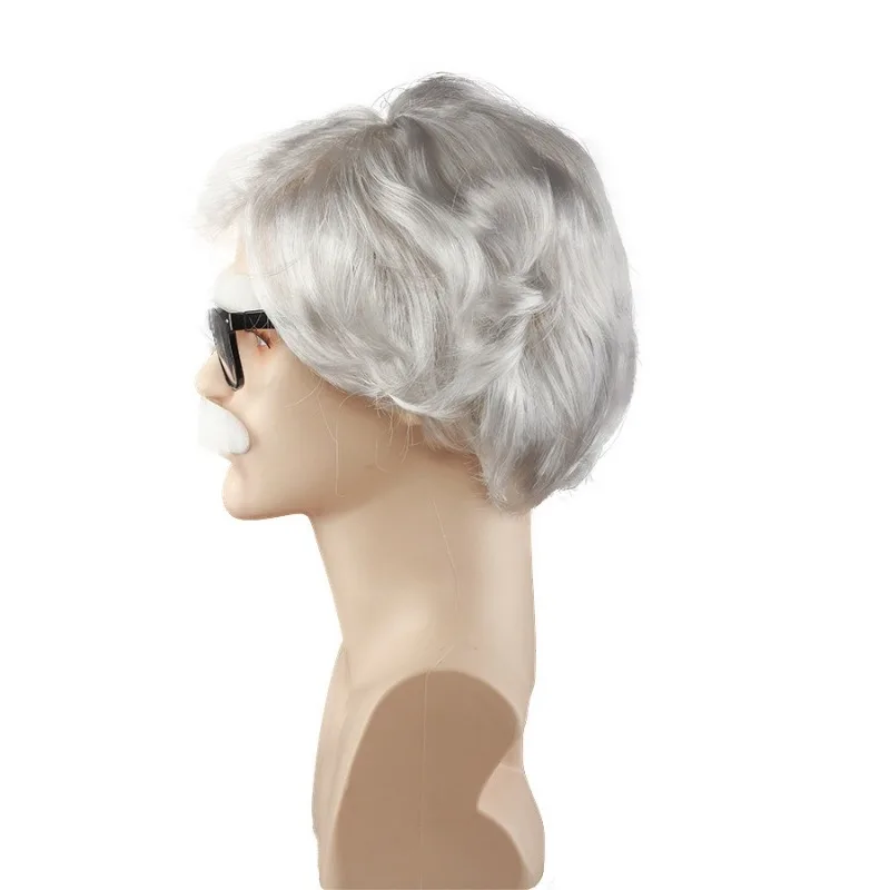 ساندرز كولونيل البدلة الأحمر المئزر القوس نظارات الشعر الأبيض الحواجب هالوين مرحلة الأداء شعر مستعار تأثيري ارتفاع درجة الحرارة الحرير