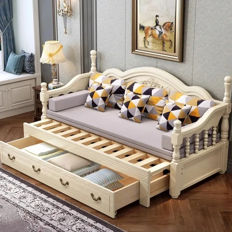 

Europen Wood Modern Daybed Storage Luxury Loft Space Saving Daybed House Foldable Letto Matrimoniale Bedroom Furniture Set