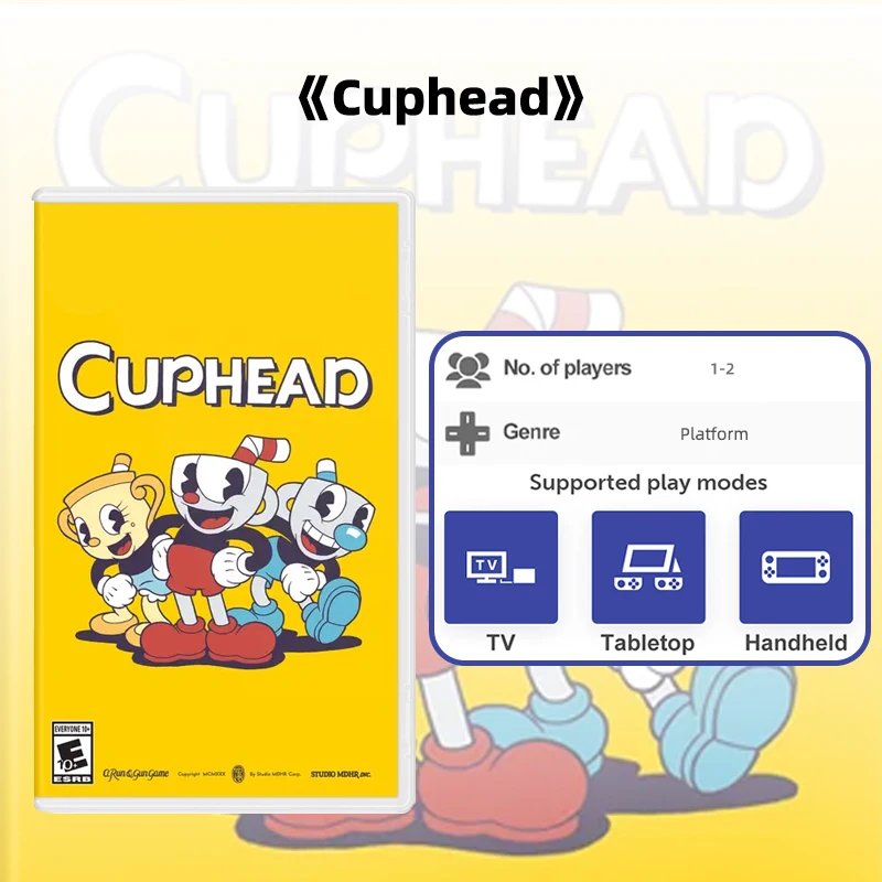 ARTSWIFT Store Cuphead Original Cartridge Physical Card Brand New Multi-Language for NS OLED Lite