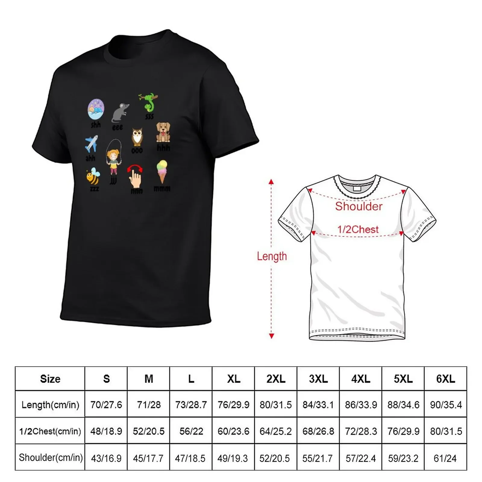 Low Middle High (LMH) Frequency Test Ling 10 Speech Sounds T-Shirt graphic tee shirt sublime plain t shirt men 100℅ cotton