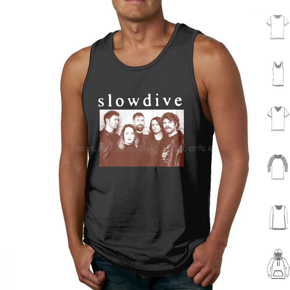 

Топы на бретелях с медленным погрузчиком, хлопковые топы с принтом Slowdive Slowdive Band, подростковый фанатский клуб, тротуар, духовный Иисус и Мэри