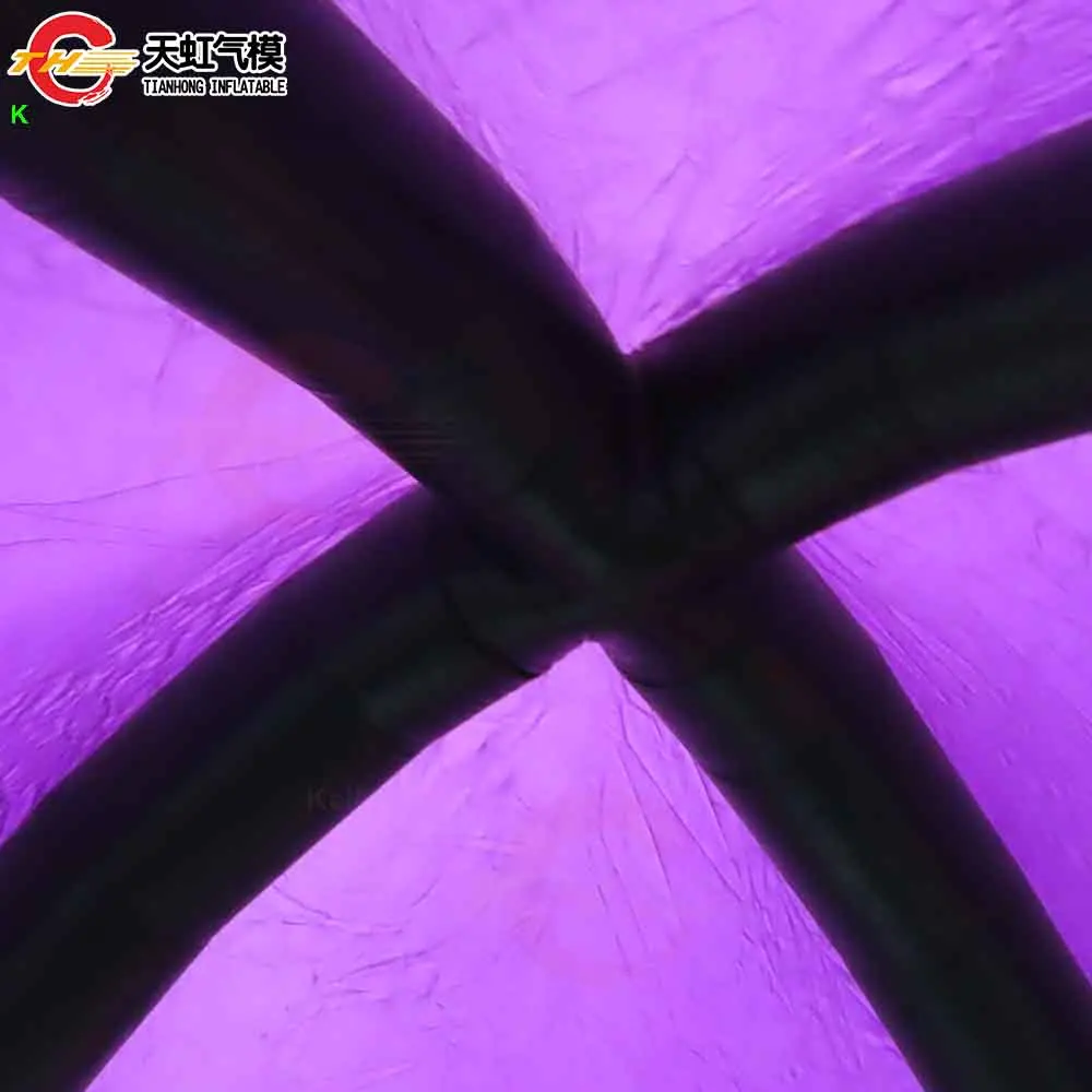 Snelle verzending Kleiner formaat tent Paarse opblaasbare spinnentent met ingebouwde luchtblazer
