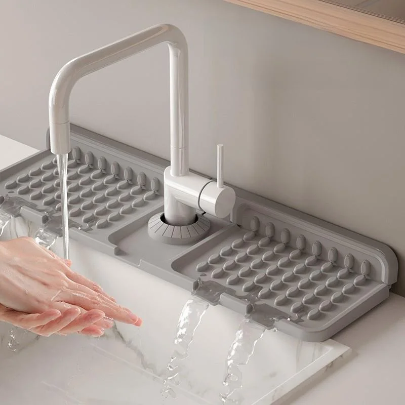 Kitchen Sink Drain Mat Silicone Sink Stopper Cuttable Narrow  Bathroom Sink Splash Proof Water Absorbent Pad Rectangular