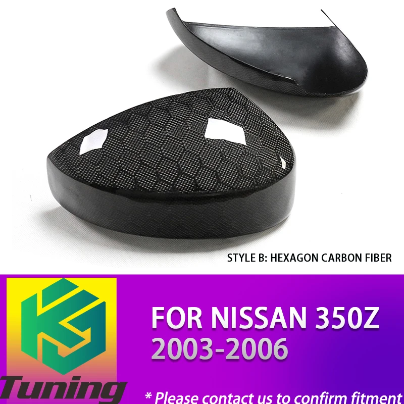 Add on Style Carbon Fiber Rearview Mirror Cover Sticker For Nissan 350Z Z33 2003 2004 2005 2006 2007 Car Side Door Ear Caps