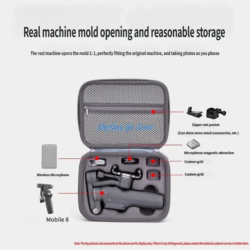 E65E Weatherproof Carrying Case Container for Mobile 8P Stabilizer Holder Featuring NonSlip Base and Secure Closures Bag