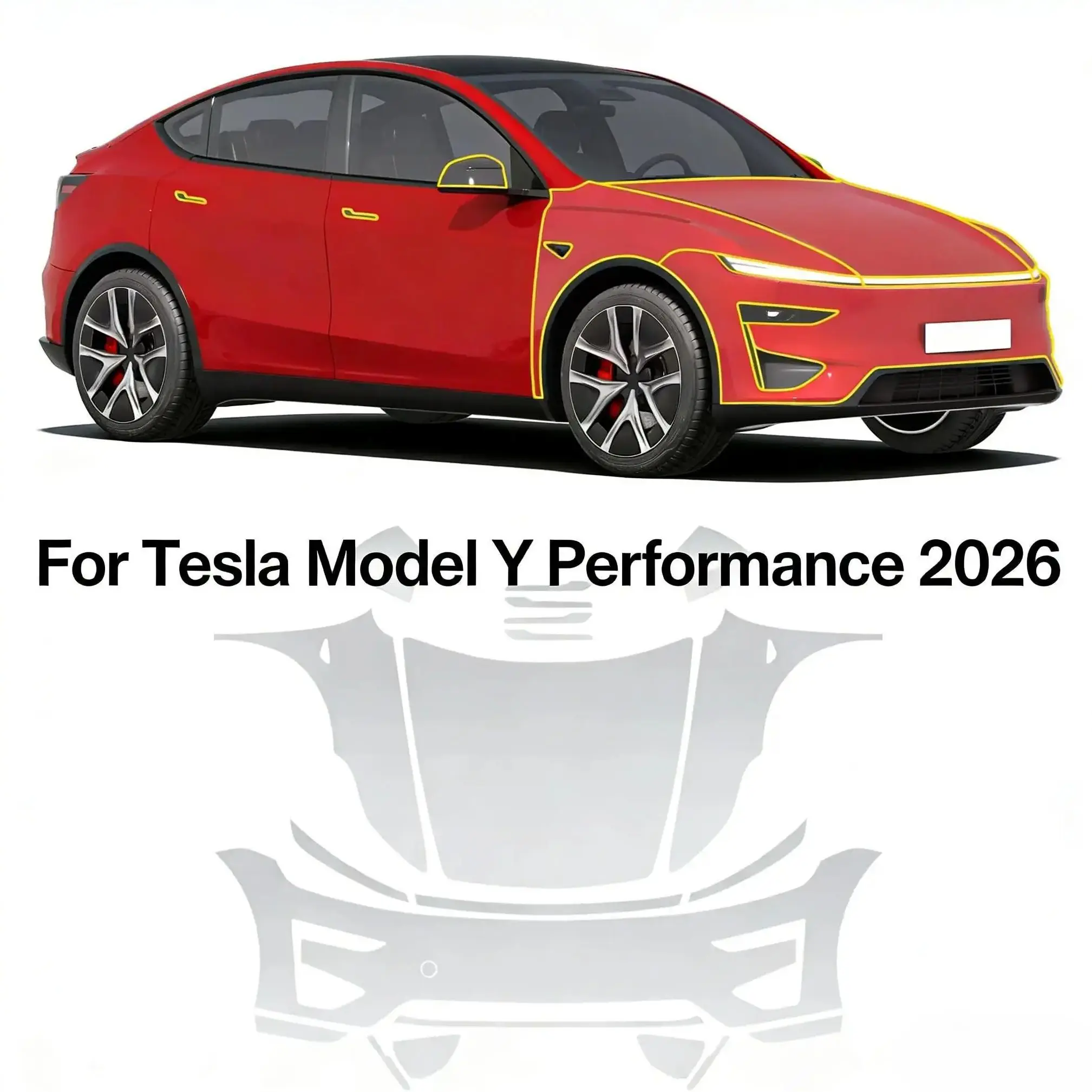 

Pre-cut PPF For Tesla Model Y Performance 2026-UP TPU Bumper Clear Paint Protective Film Custom Anti Scratch Self Healing Shield