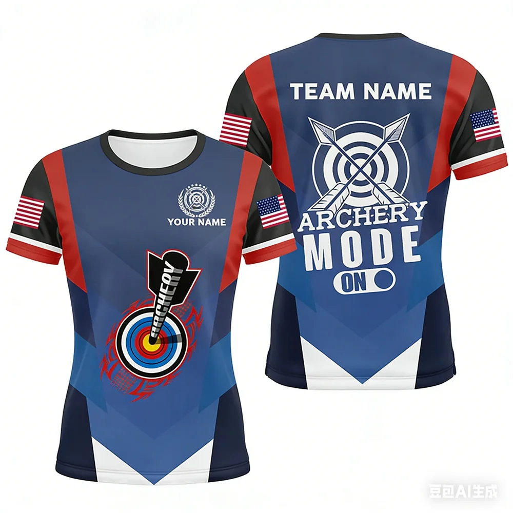 Fashion Archery Sports Men's T-shirts 3D Custom Name Print Personalized Archery Club Team Member T Shirt Loose Short Sleeve Tops