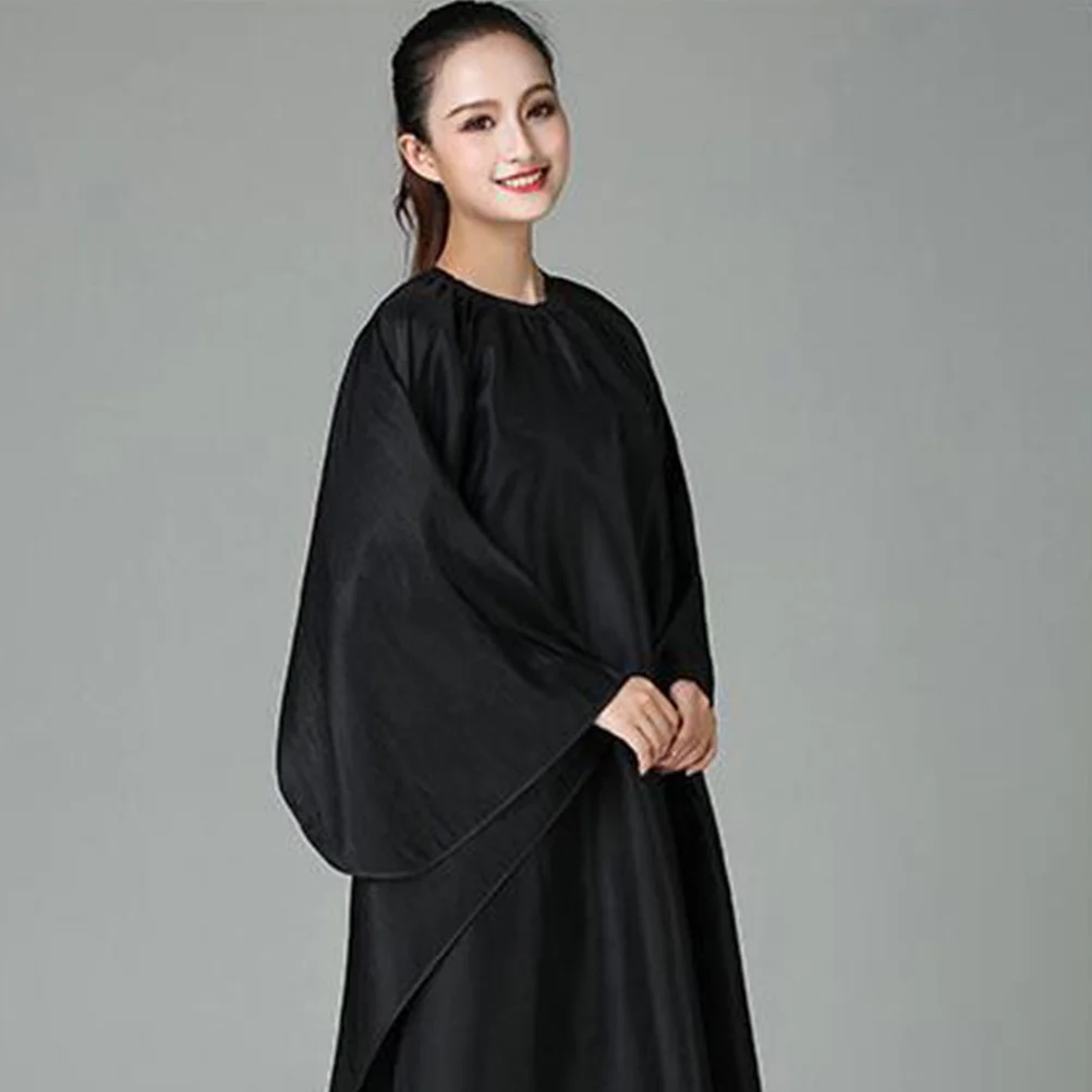 

1Pcs Haircut Cape Barber Accessories Adjustable Black Fashion Stripe Design Sleeve Protective Apron Waterproof Hair Stylist