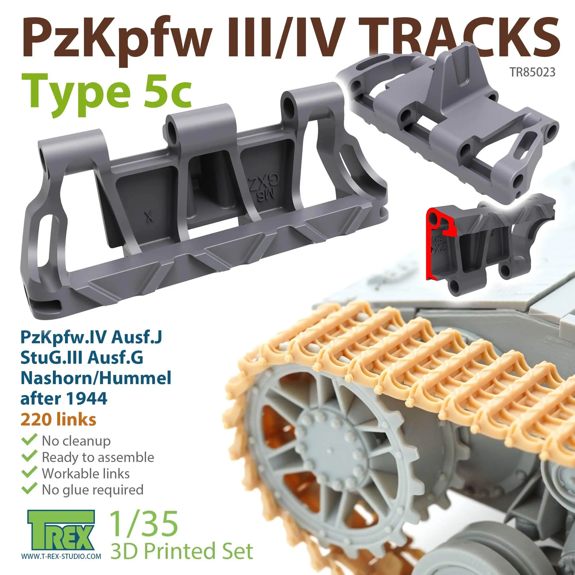 T-REX 85023 1/35 PzKpfw.III/IV Tracks Type 5c