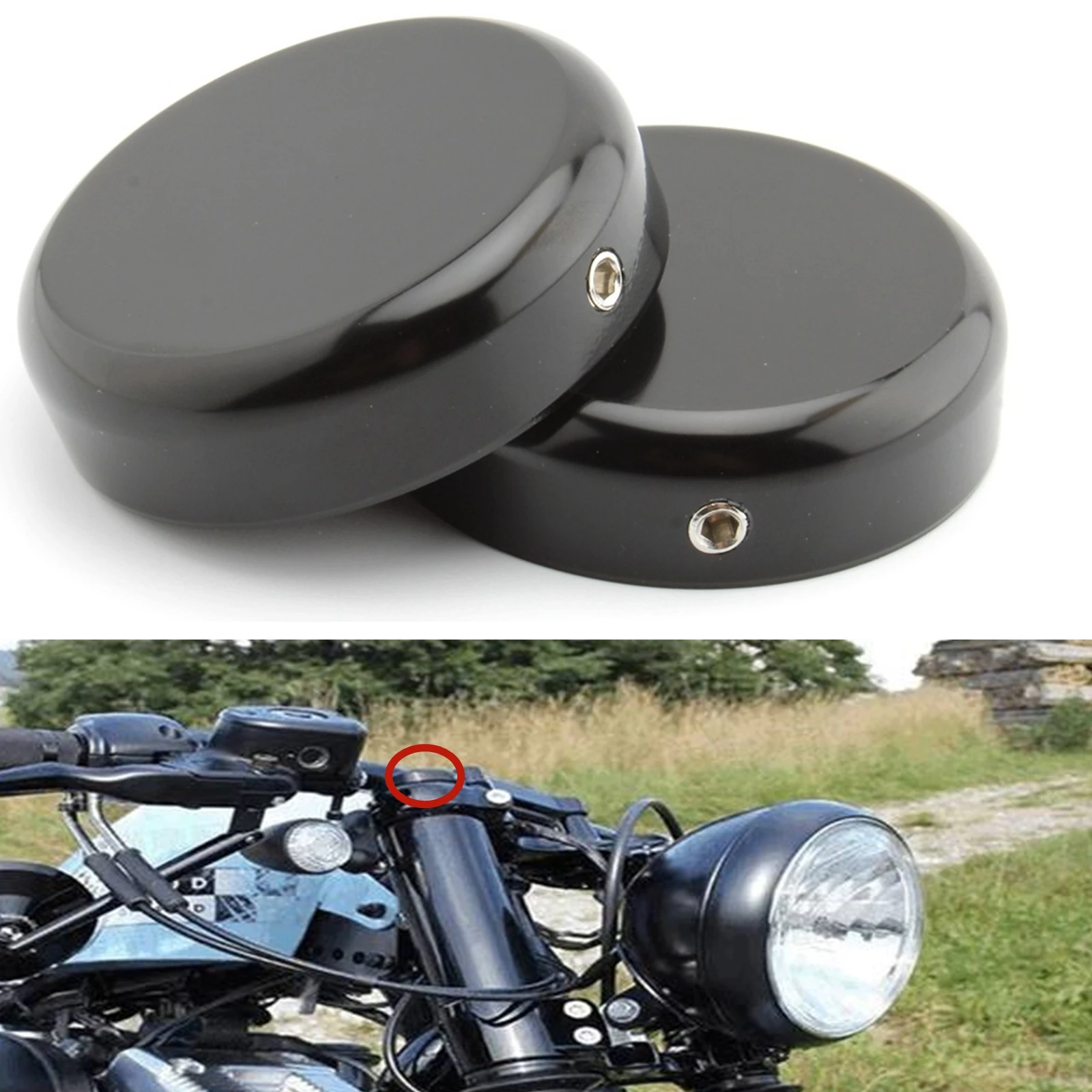 

For Harley X48 Davidson FORTY-EIGHT XL1200X 2016-2022 Upper Fork Stem Nut Cap Covers